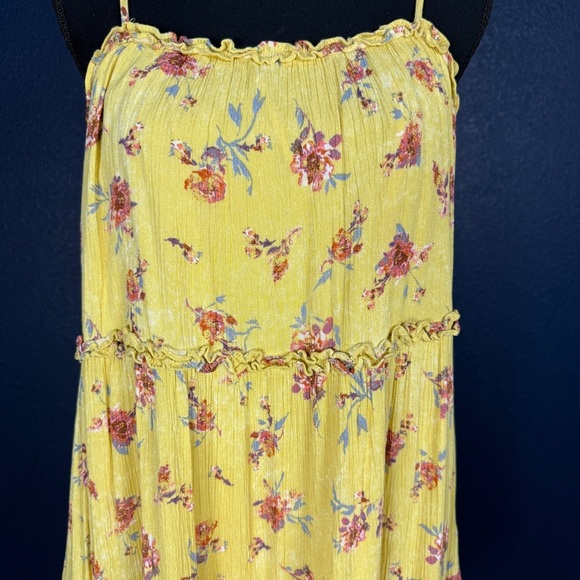 BChic Yellow Spaghetti Strap Floral Sundress, Size Large - Picture 3 of 10